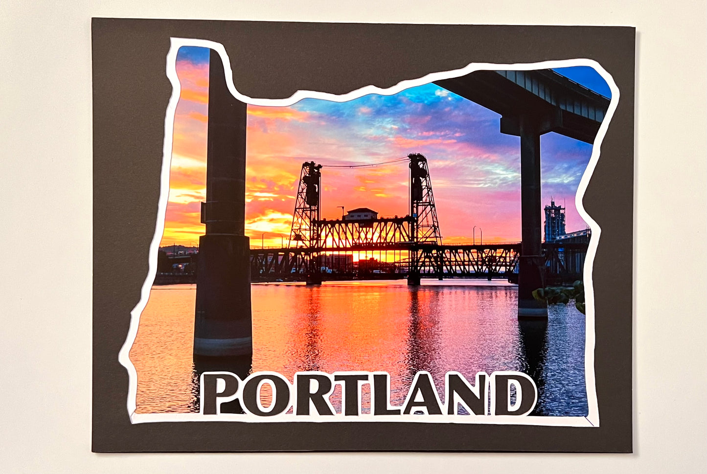 Portland Oregon Mat Sunset Steel Bridge