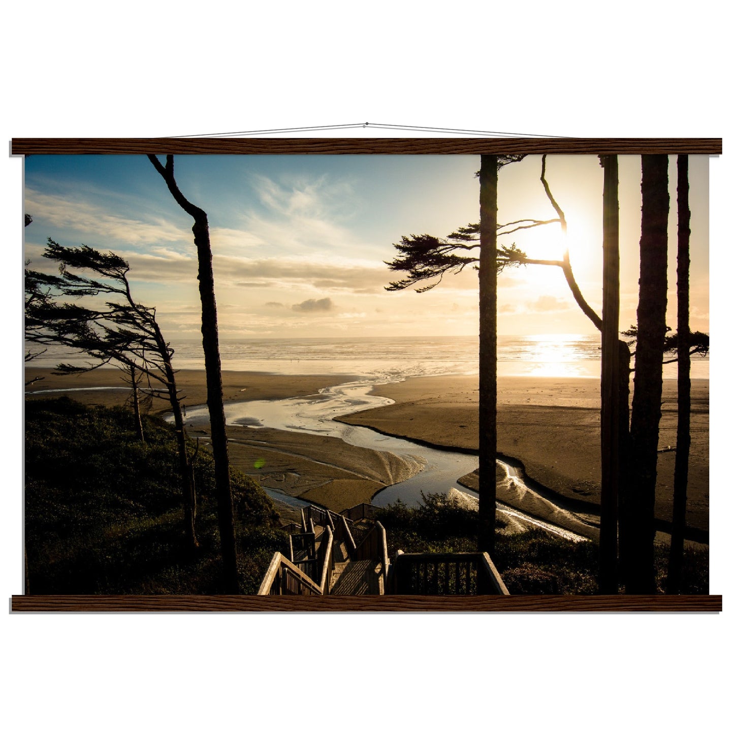 Coastal Sunset Art Print on Premium Semi-Glossy Paper Poster with Hanger