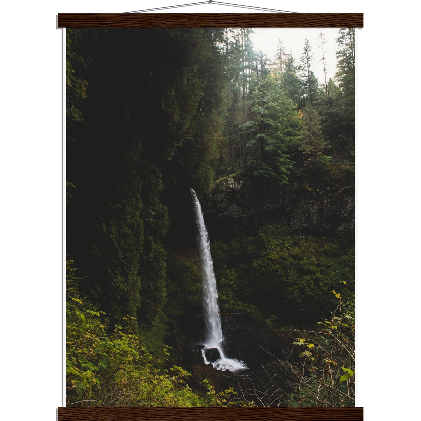 Moody Waterfall Museum-Quality Matte Art Print with Hanger