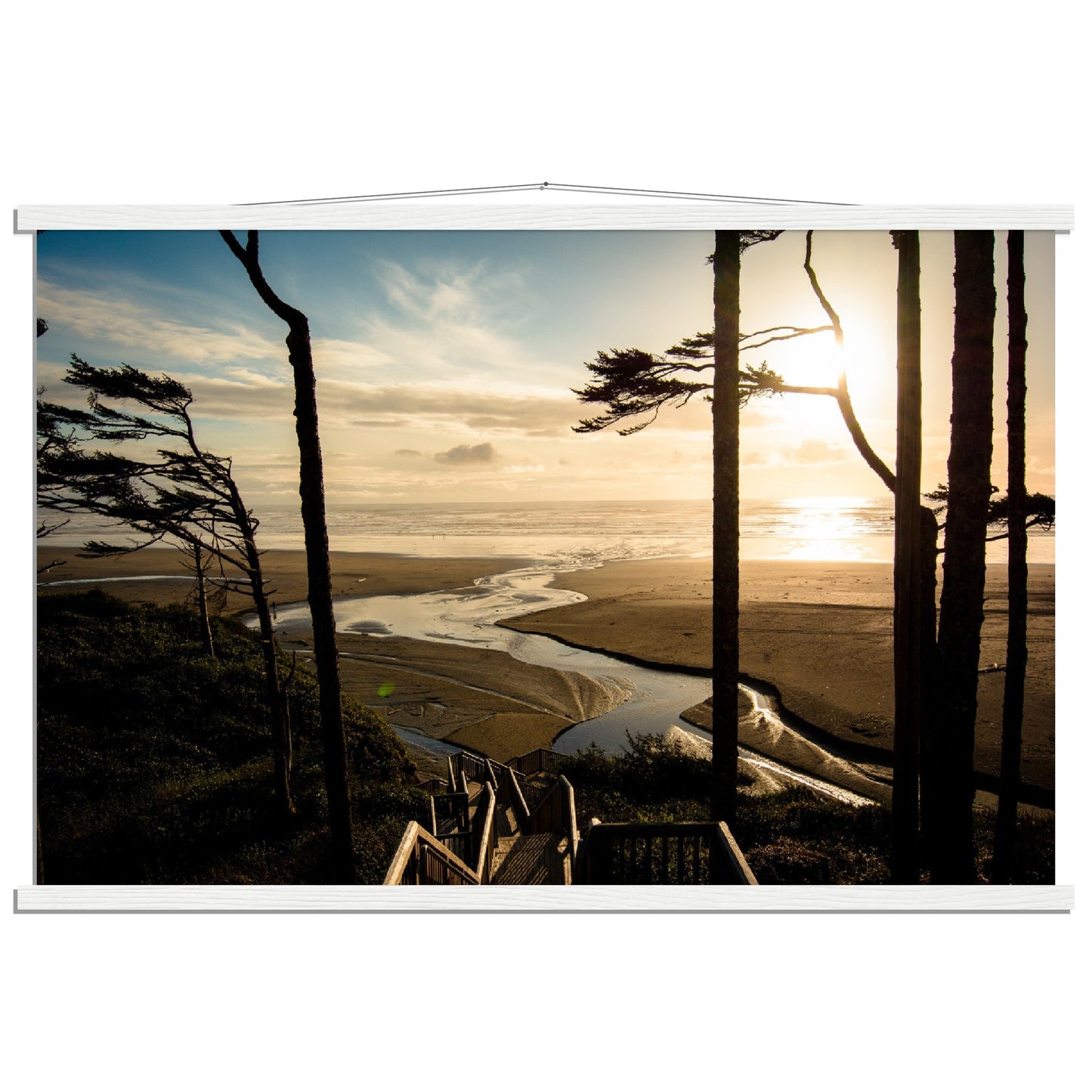 Coastal Sunset Art Print on Premium Semi-Glossy Paper Poster with Hanger